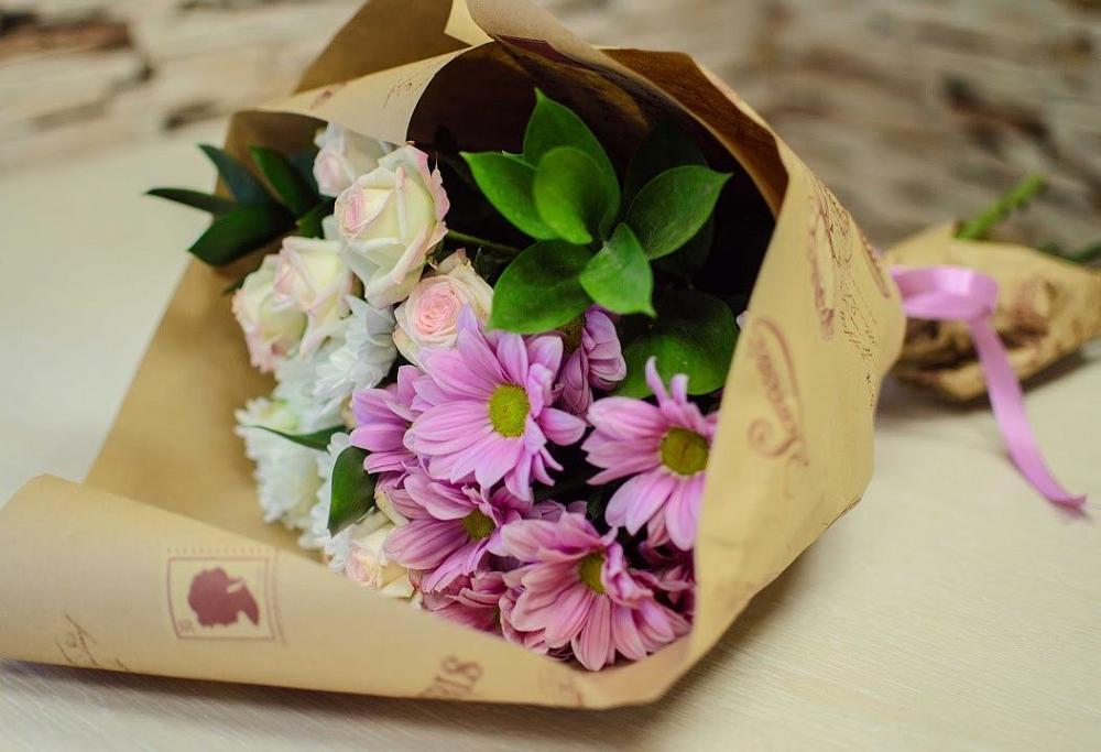 Букет цветов из: Розы и Хризантемы в Старожилово