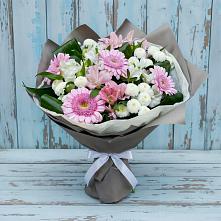 Букет цветов из:  Герберы, Альстромерии и Хризантемы #REPLACE_PRED# Старожилово