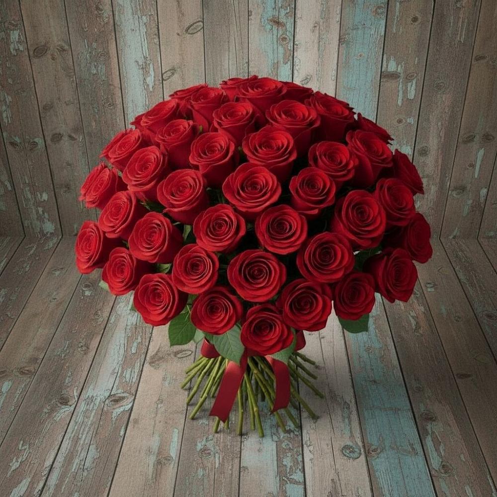 Букет 55 Красных роз Фридом в Старожилово
