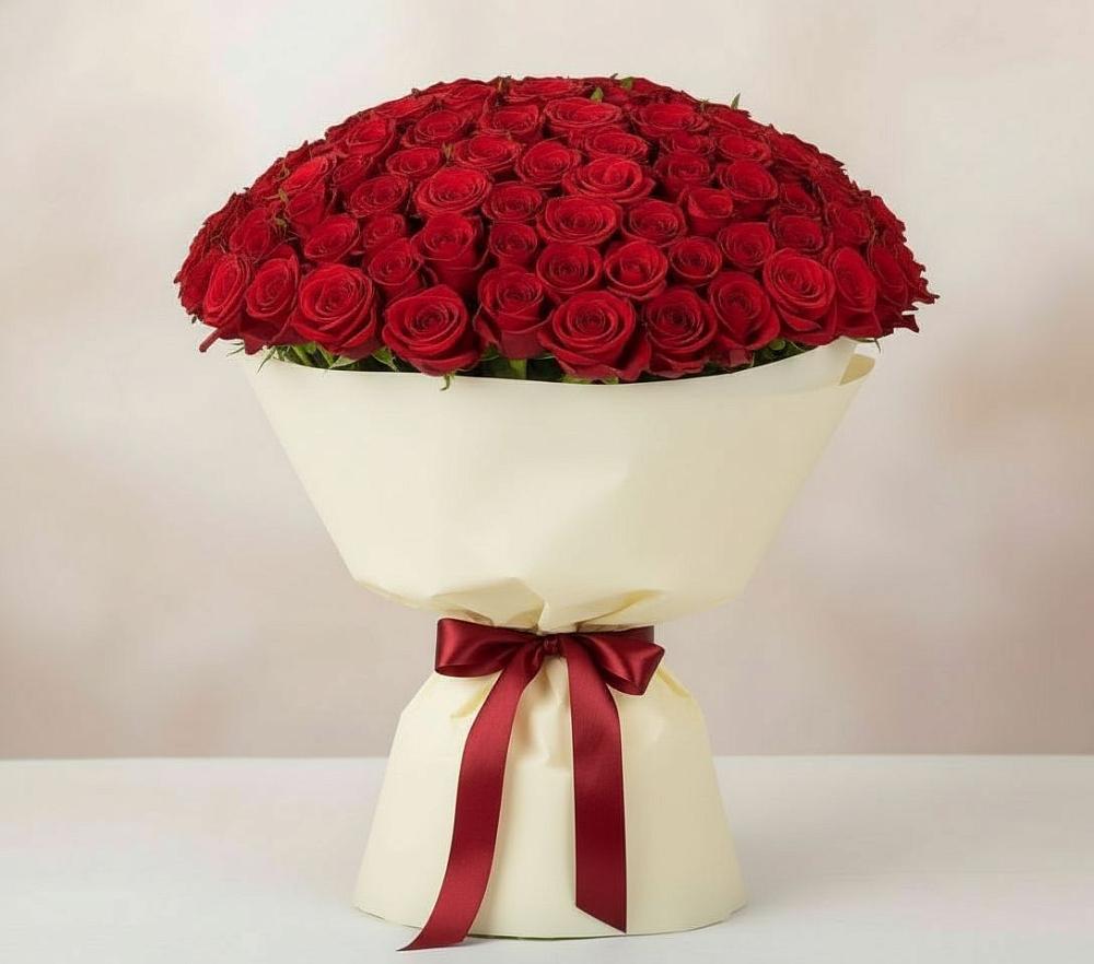 Букет 101 Красная роза Милано в Старожилово