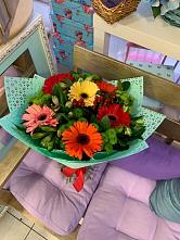 Букет цветов из:  Герберы, Хризантемы и Альстромерии #REPLACE_PRED# Старожилово