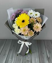 Букет цветов из:  Розы, Герберы и Хризантемы в Старожилово