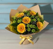 Букет цветов из:  Герберы и Хризантемы в Старожилово