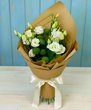 Букет цветов из:  Хризантемы и Лизиантусы #REPLACE_PRED# Старожилово