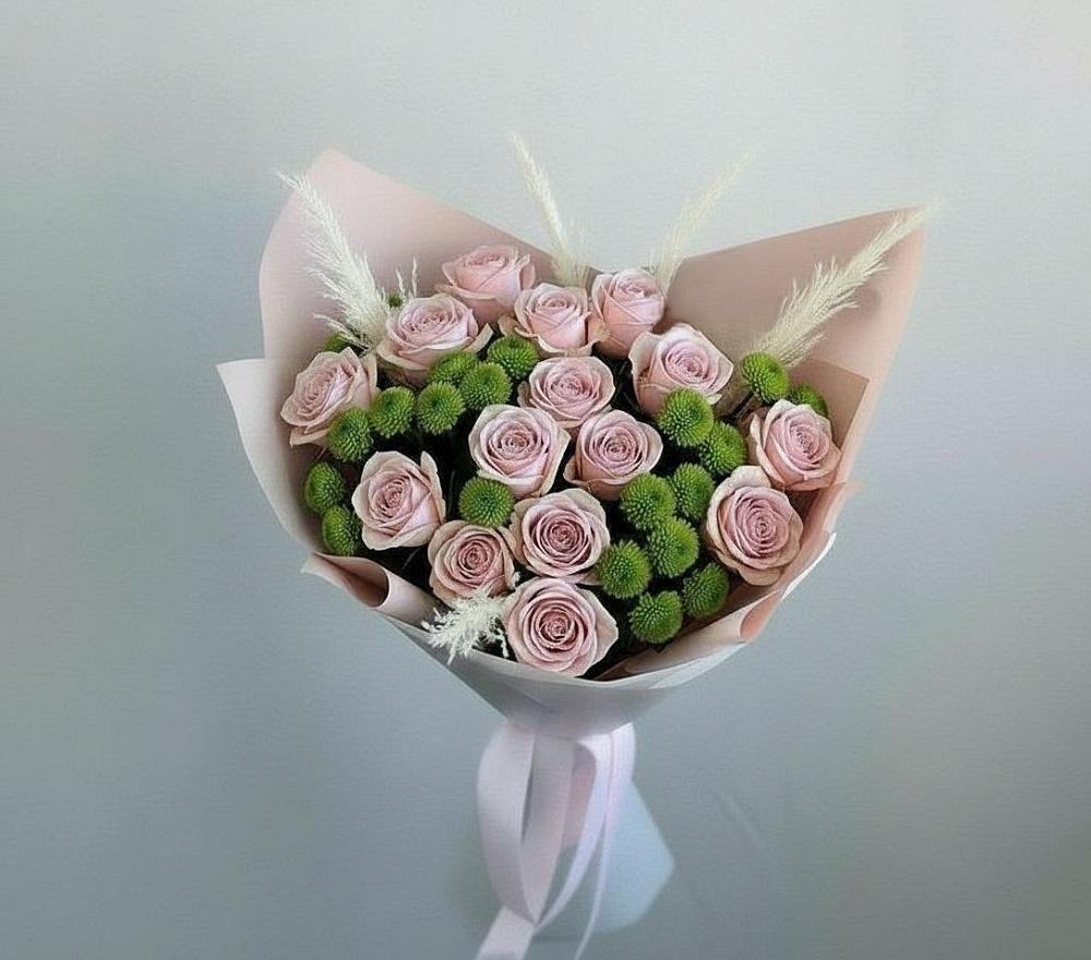 Букет цветов из: Розы и Хризантемы в Старожилово