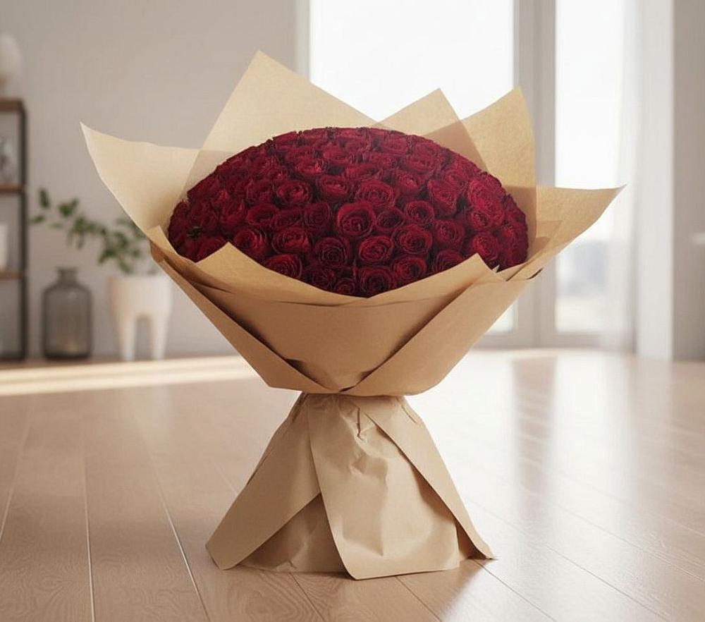 Букет 101 Красная роза в Старожилово