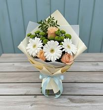 Букет цветов из:  Герберы, Розы и Хризантемы #REPLACE_PRED# Старожилово