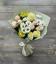 Букет цветов из:  Альстромерии, Розы и Хризантемы #REPLACE_PRED# Старожилово